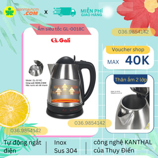 Ấm siêu tốc GL-0018C 1800W 1.8L hàng chính hãng bảo hành 12 tháng