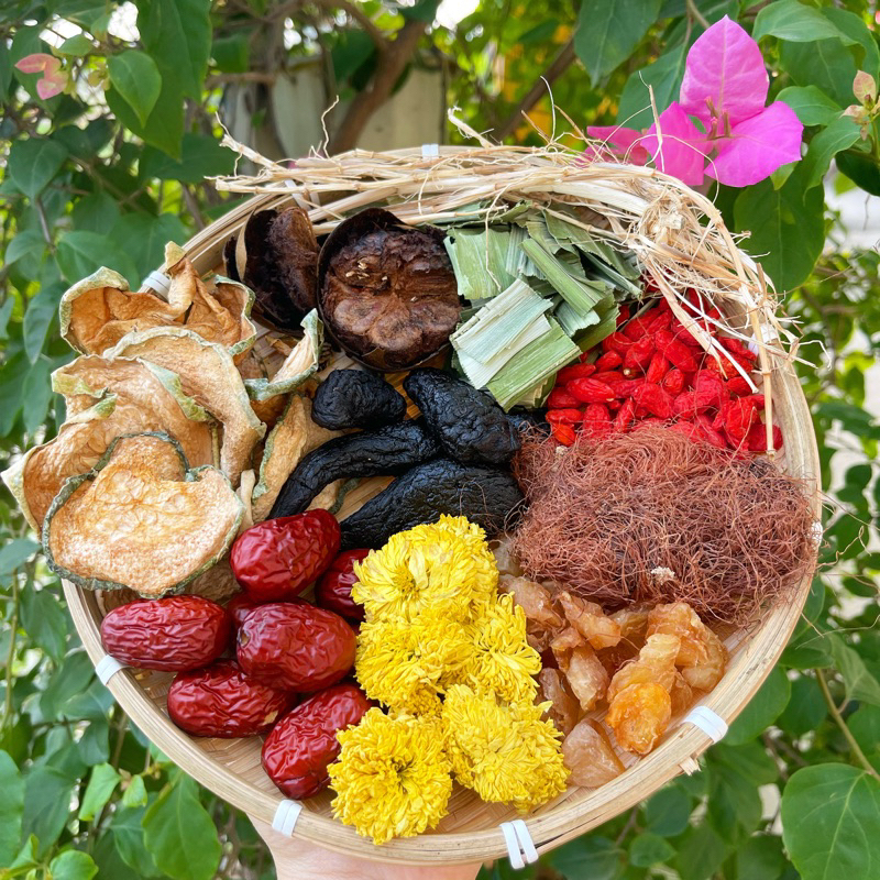 Trà sâm bí đao, set nguyên liệu nấu 7 lít trà sâm bí đao thanh nhiệt cơ thể, trẻ hóa làn da, trà ngủ ngon-SBD
