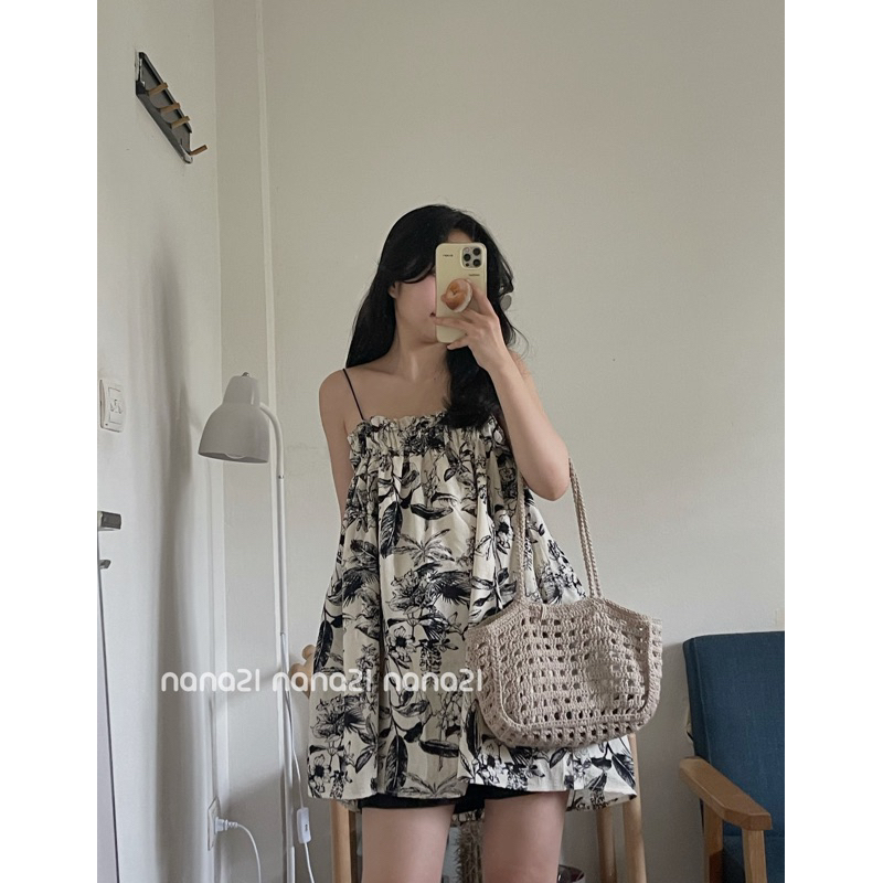 Áo váy hai dây hoa Nana21 Nanastore21