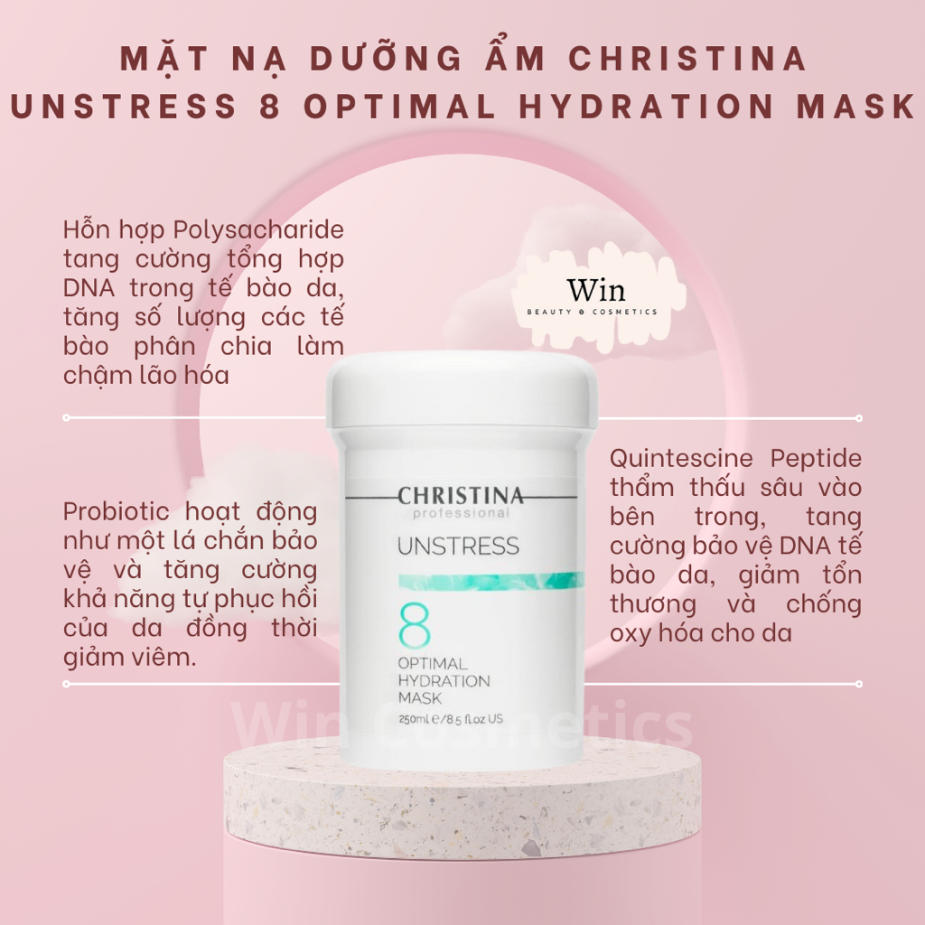 Mặt nạ dưỡng ẩm Christina Unstress 8 Optimal Hydration mask 250ml