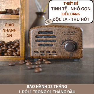 Loa bluetooth mini bt01 vinozon decor bàn học trang trí phòng ngủ vân gỗ cổ điển retro vintage làm quà tặng