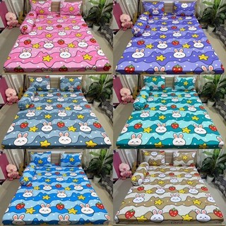 Bộ Drap thun Hàn Quốc mẫu hoạt hình con thỏ