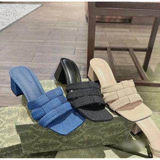 Dép cao gót bản đan chéo si jean cao 5p có bigsize 36-43