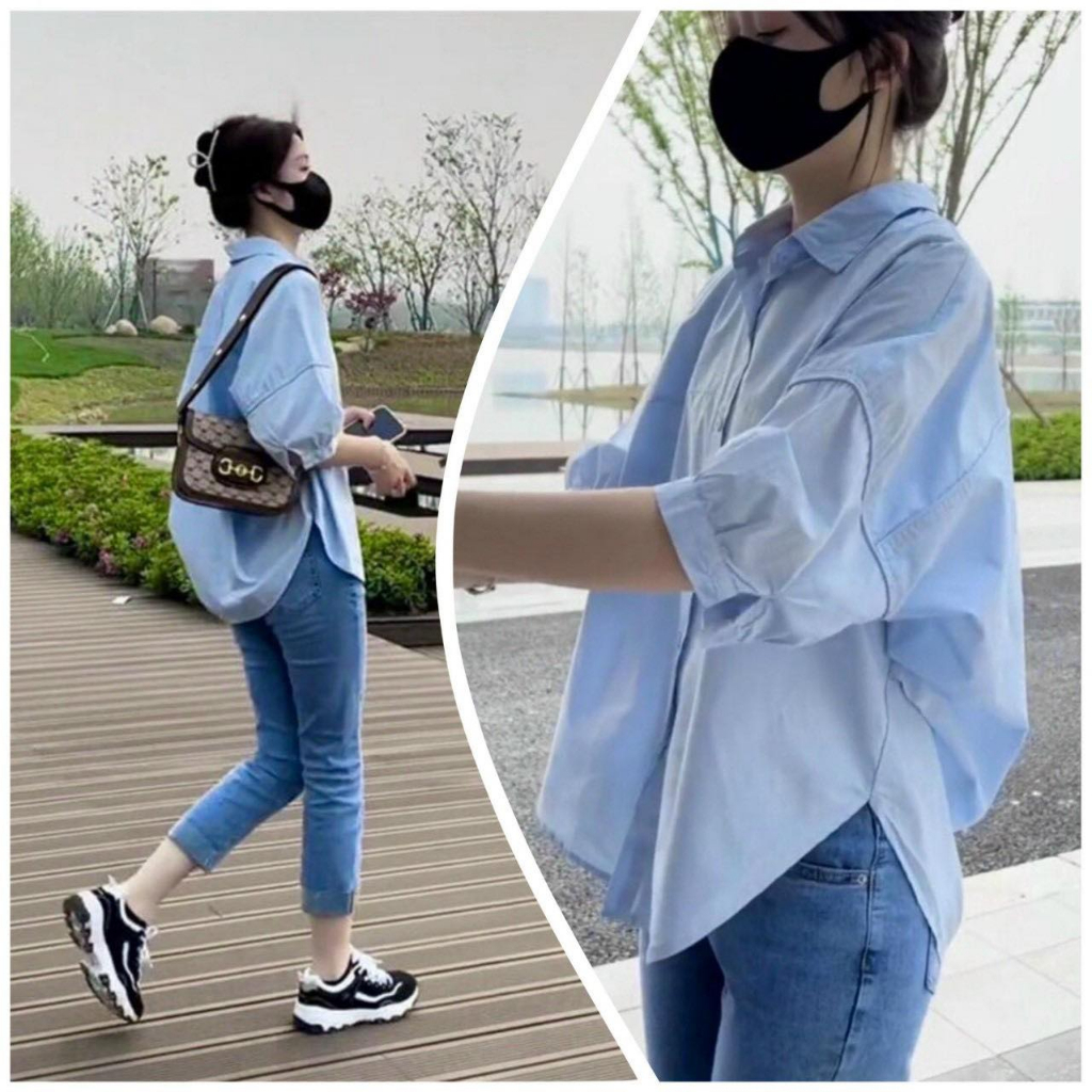 Áo Sơ Mi Thiết Kế, Vải Áo Thô boi xuất Hàn đã đc xử lý nên ko sợ nhăn mặc mát