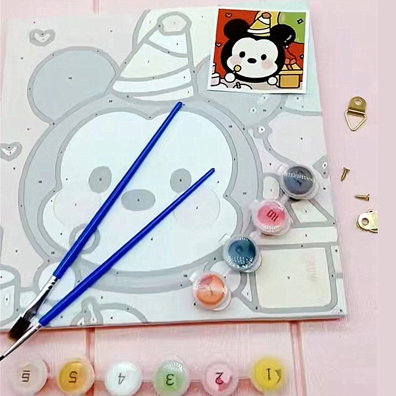 Tranh hóa số, tranh tô màu theo số,tranh sơn dầu, tô màu tranh theo số hoạt hình one piece ngộ nghĩnh có khung 20x20cm