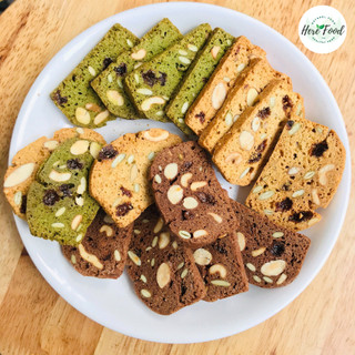 Bánh biscotti ăn kiêng nguyên cám mix 3 vị thơm ngon - Biscotti không đường chuẩn ăn kiêng, giảm cân giữ dáng gói 300gr