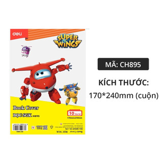 Tập 10 bọc sách giáo khoa, vở ôly deli ch895