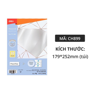 Tập 10 Bọc vở Deli CH899 (bọc cho vở có Kích thước: 179 x 252mm)