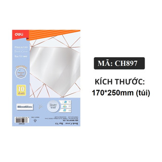Tập 10 Bọc vở Deli CH897 (bọc cho vở có Kích thước: 175 x 250mm)