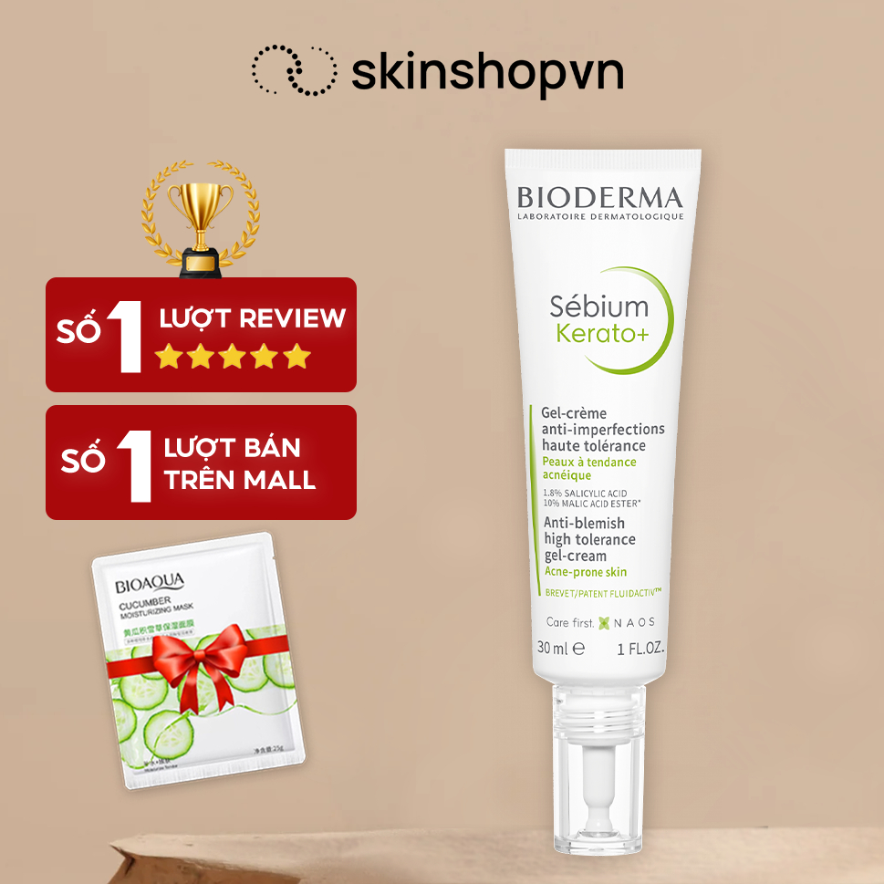 Kem dưỡng hỗ trợ giảm mụn chuyên sâu cho da mụn nhẹ đến trung bình Bioderma Sébium Kerato+ 30ml