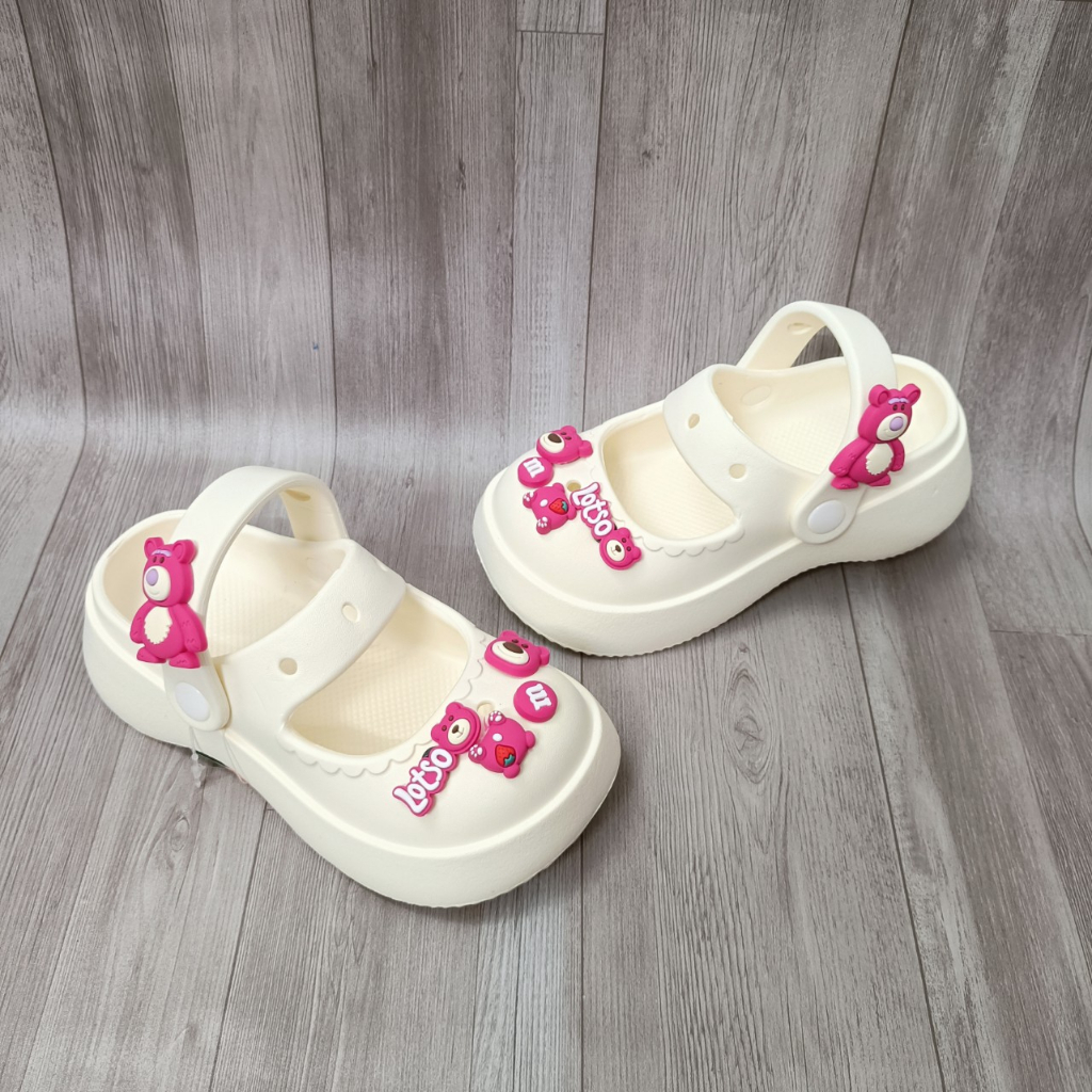 Dép gấu dâu cho bé, suc bé gái có họa dễ thương xinh xắn đi nhẹ êm SU10 hàng đẹp
