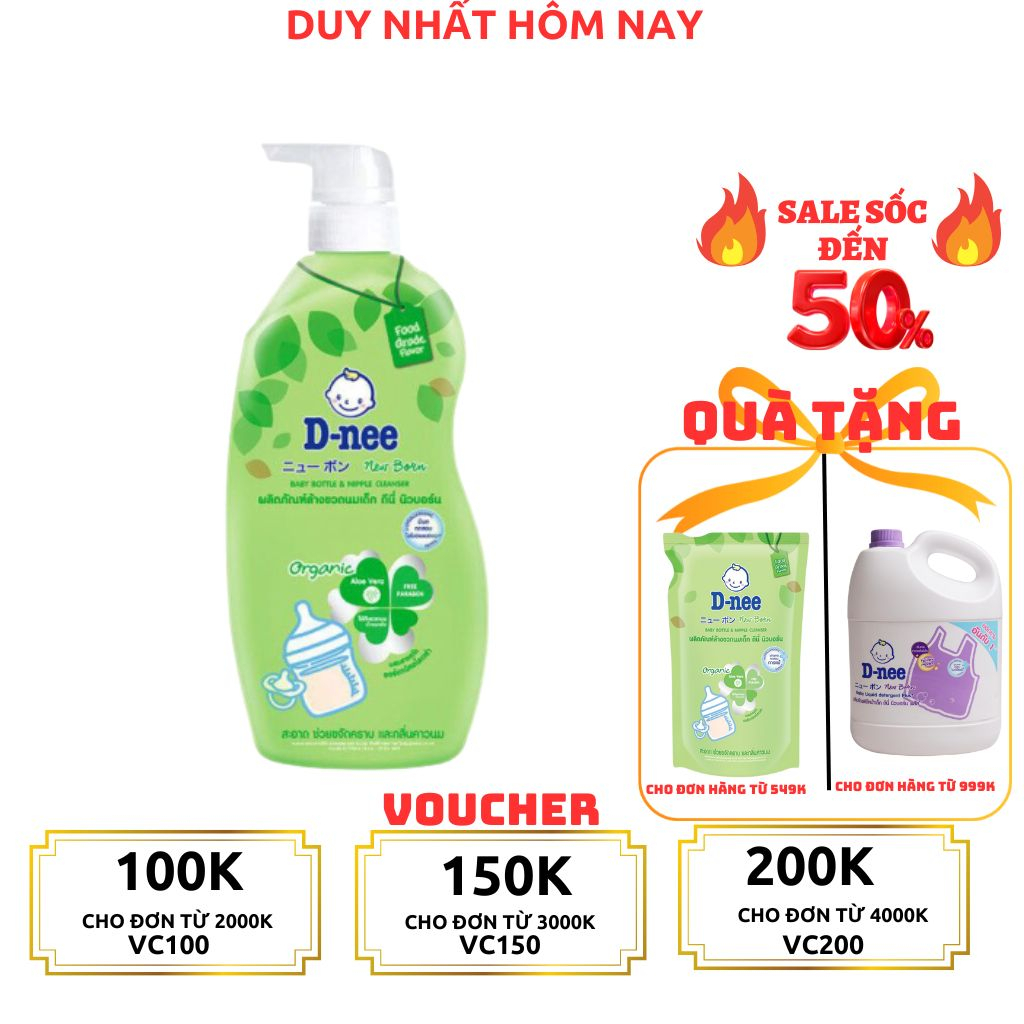 Nước rửa bình/ xúc bình sữa Dnee Thái Lan 600ml mẫu mới