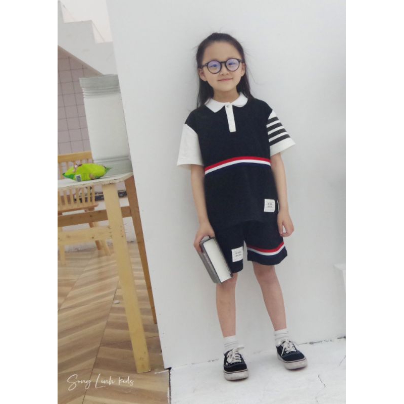 Sét bộ đùi bé trai phối kẻ sành điệu cá tính