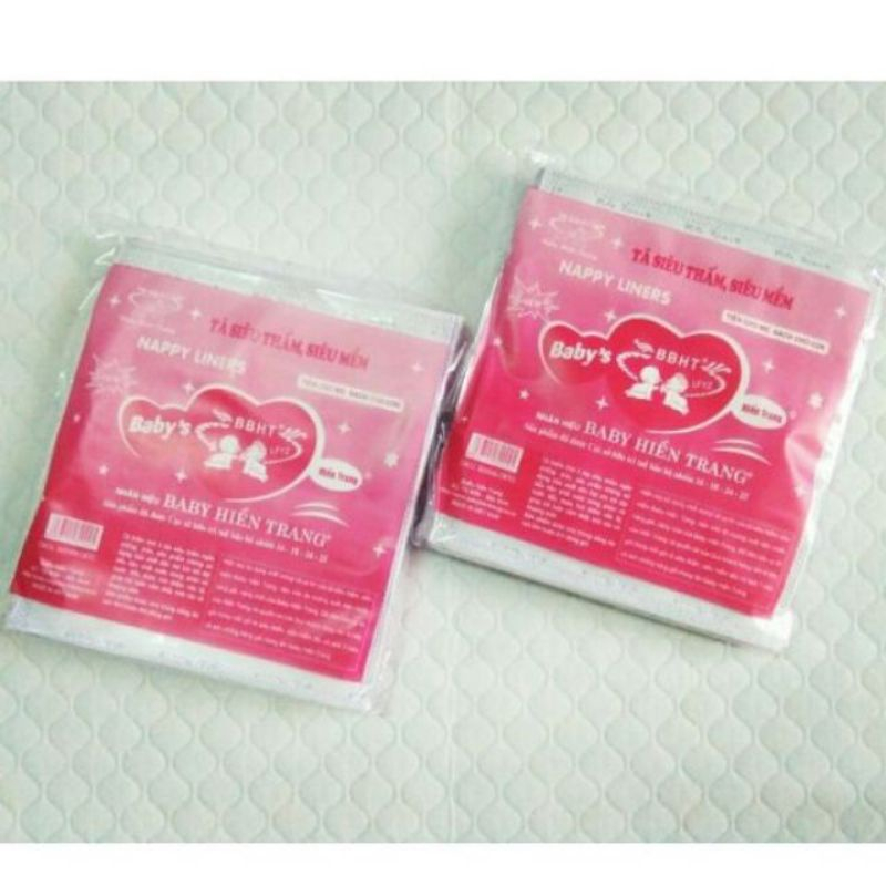 Miếng lót phân xu, tấm lót sơ sinh cao cấp chống thấm 3 lớp Baby Hiền Trang (gói 10-12 miếng). Giấy lót em bé-Khoaibaby