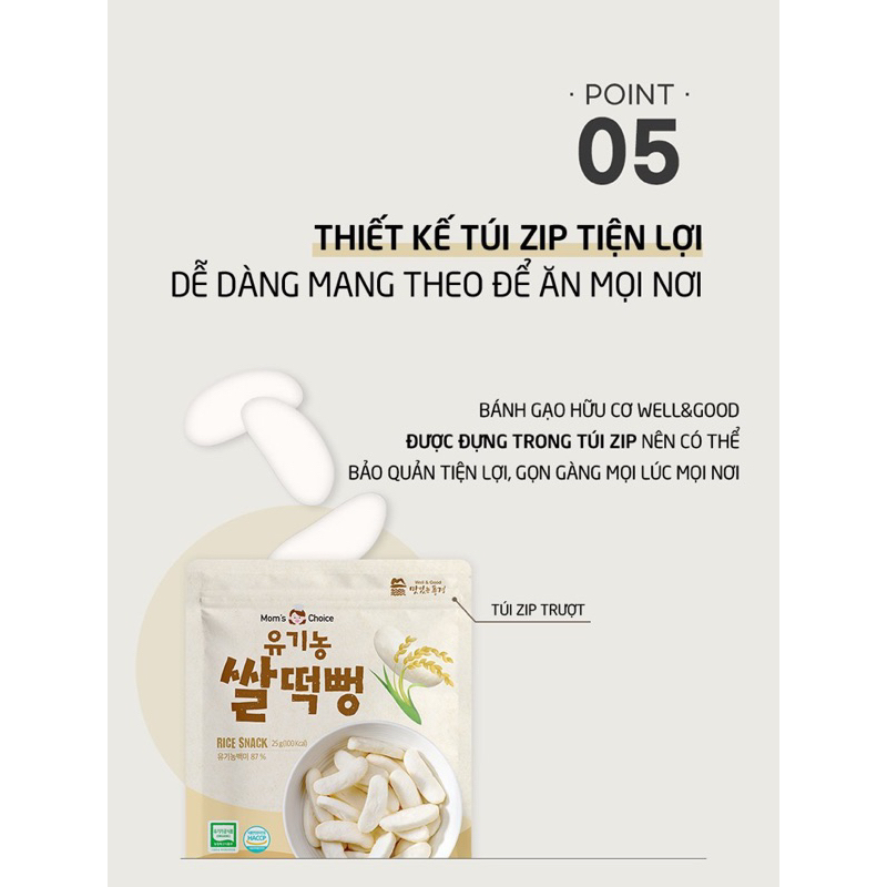 BÁNH GẠO HỮU CƠ THANH DẸT MOM'S CHOICE - BÉ TỪ 6 THÁNG