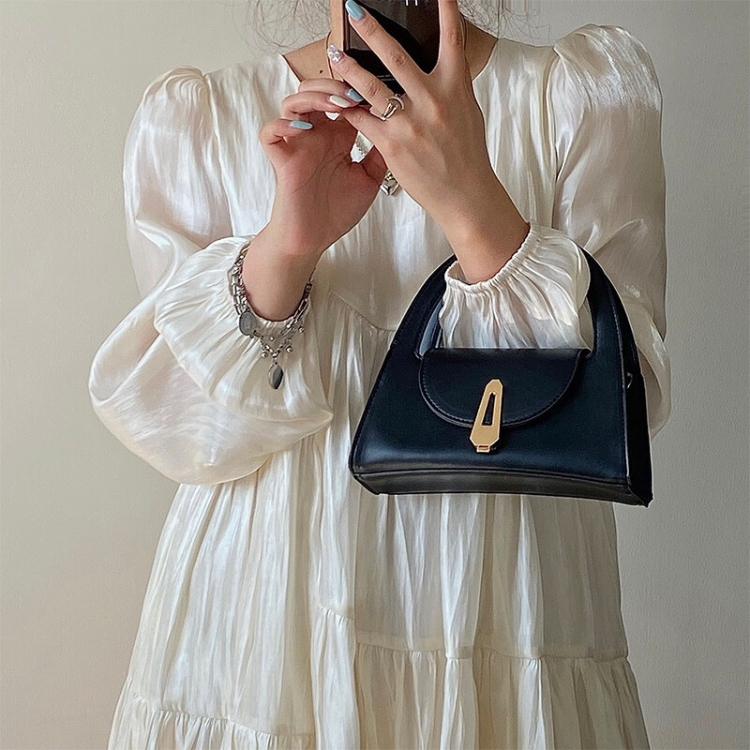 Túi xách nữ da PU mini cầm tay hình bán nguyệt,  túi xách nữ đeo chéo đi chơi phong cách retro Hàn Quốc đơn giản