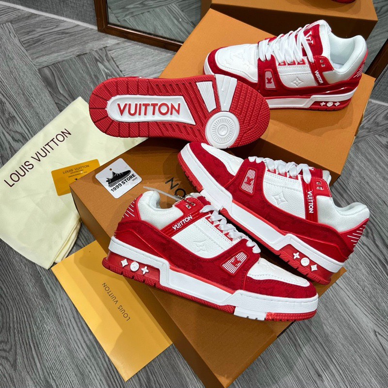 Giày sneaker LV Hồng Trắng, Giày Luôn Vui Tươi Màu Hồng Cao Cấp Tặng Full Box Bill - gialonggiay