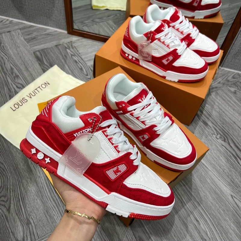 Giày sneaker LV Hồng Trắng, Giày Luôn Vui Tươi Màu Hồng Cao Cấp Tặng Full Box Bill - gialonggiay