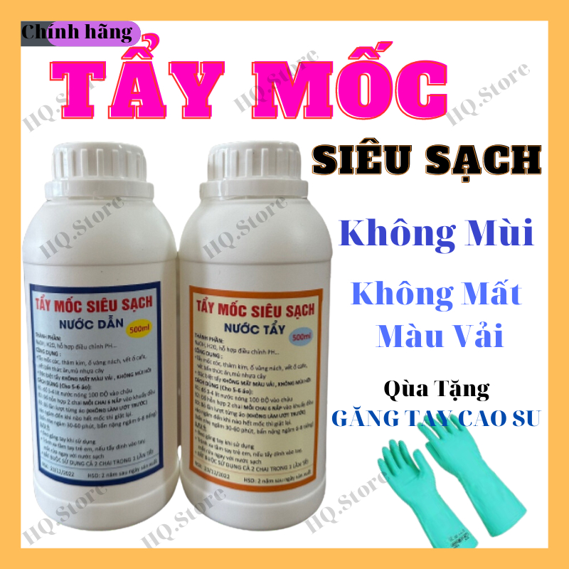 Tẩy mốc quần áo MÀU, Áo Trắng ( KHÔNG MÙI HÔI )