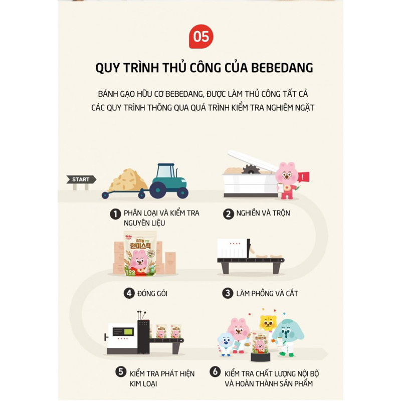 BÁNH GẠO LỨT HỮU CƠ QUE DÀI BEBEDANG BÉ TỪ 6 THÁNG