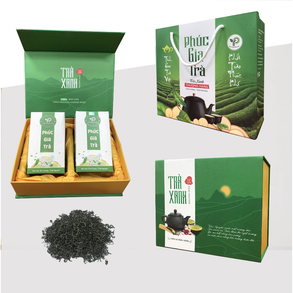 Trà xanh Thái Nguyên – Hộp quà Tết cao cấp