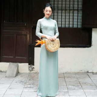 Áo dài truyền thống lụa tây thi, áo dài trơn rẻ đẹp