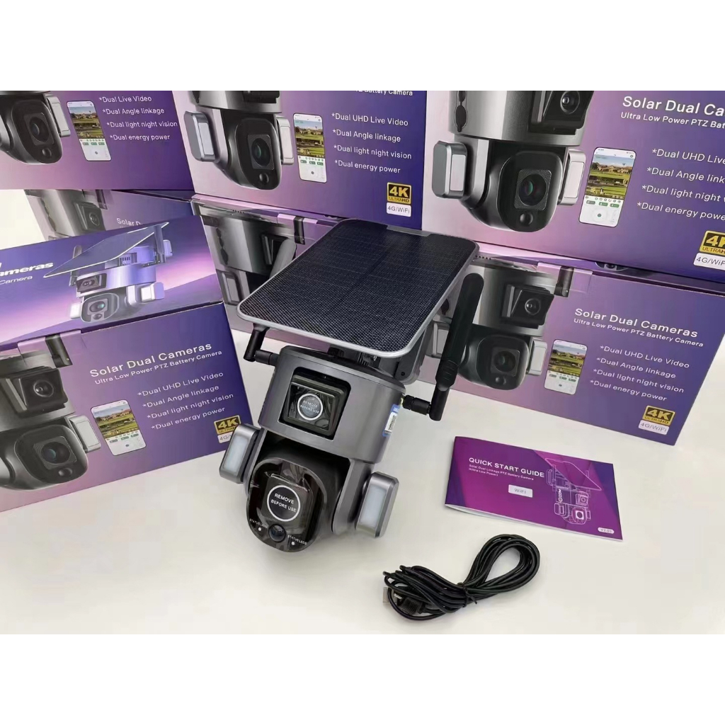 Camera 4g - Wifi Zoom siêu xa gần 1000m camera năng lượng mặt trời chuyên nhà xưởng, kho bãi, công trình xây dựng...