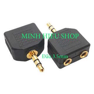 Đầu chia jack loa chuẩn 3.5mm từ 1 đầu đực ra 2 đầu cái