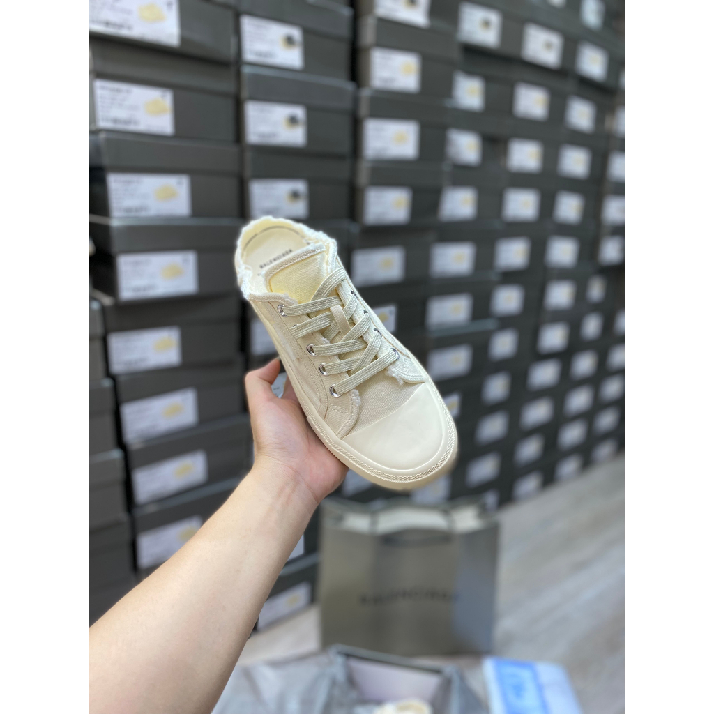 Giày thế thao đạp gót BALENCIAGA canvas trơncao cấp, Sục BALENCIAGA trơn