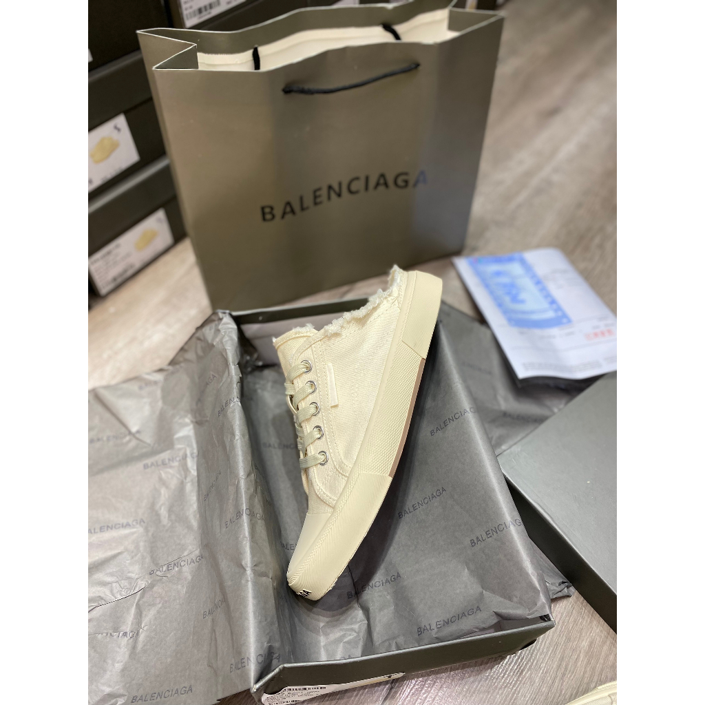 Giày thế thao đạp gót BALENCIAGA canvas trơncao cấp, Sục BALENCIAGA trơn