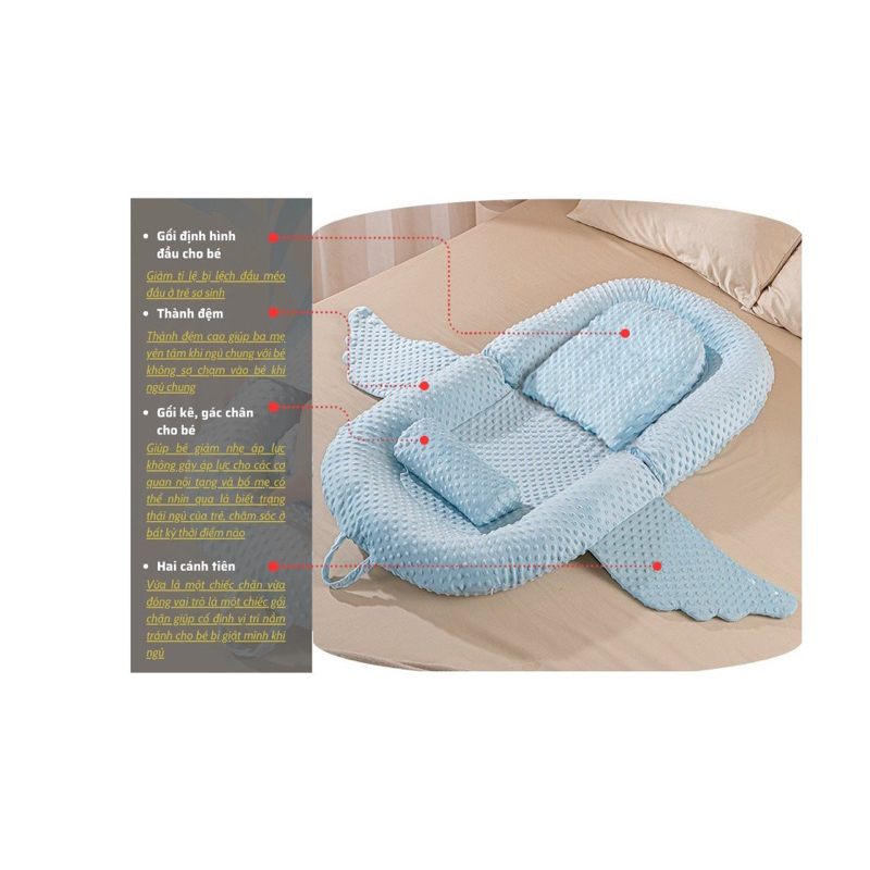 Đệm nhung hạt matxa cao cấp cho bé 0-36 tháng tuổi