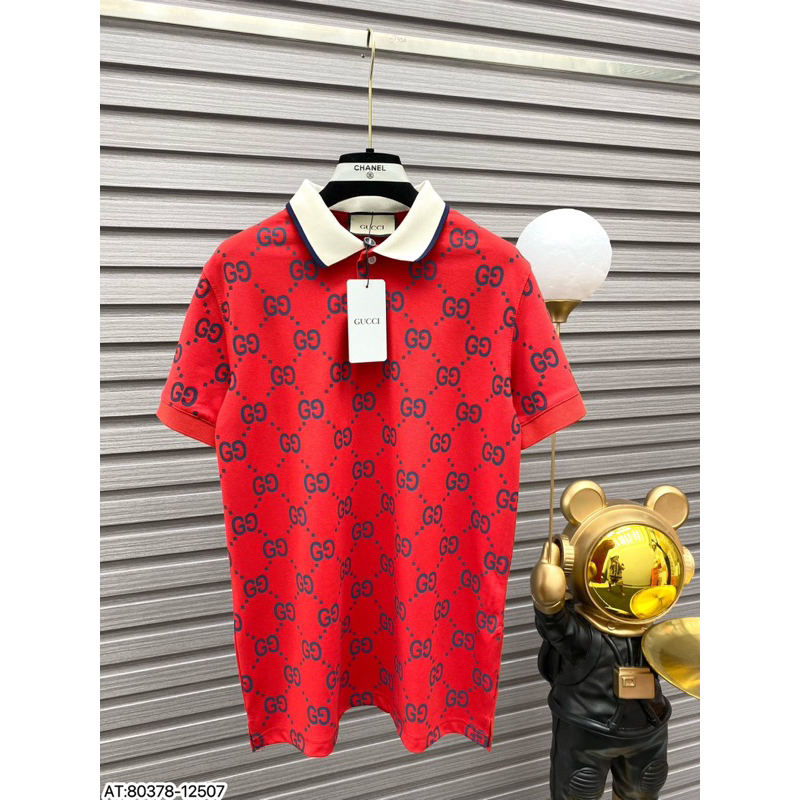 Lên mã áo polo gu si màu đỏ new 2023