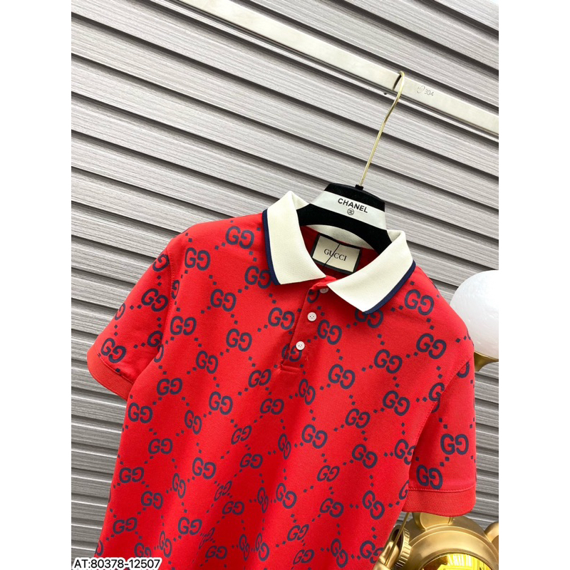 Lên mã áo polo gu si màu đỏ new 2023