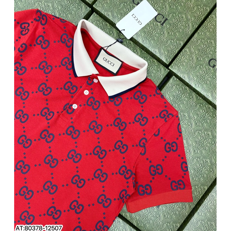 Lên mã áo polo gu si màu đỏ new 2023