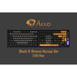 Set keycap AKKO Black Bronze (PBT Double-Shot/ASA profile/158 nút)