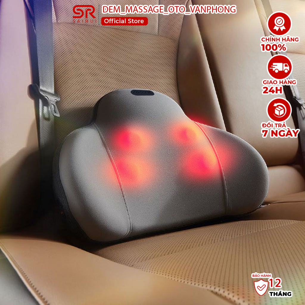 Đệm Tựa Lưng xoay lăn Massage COSSEAL, Cao Su Non, Dành Cho Văn Phòng, xe hơi - Massage đa năng, hồng ngoại