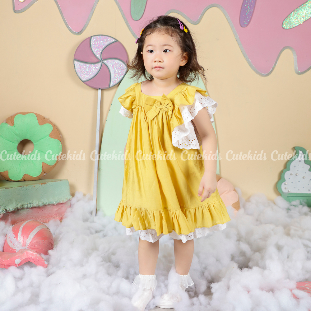 Đầm Lụa LOLITA Bồng Bềnh Hai Lớp Siêu Xinh Cho Bé Gái (ẢNH SHOP CHỤP)