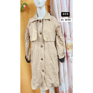 Áo khoác mangto nâu vàng be size M/M+.S09