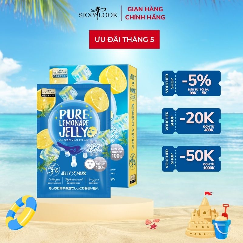 Mặt Nạ Thạch Jelly Chanh SEXYLOOK Cấp Ẩm Làm Mát (HỘP 3 MIẾNG)
