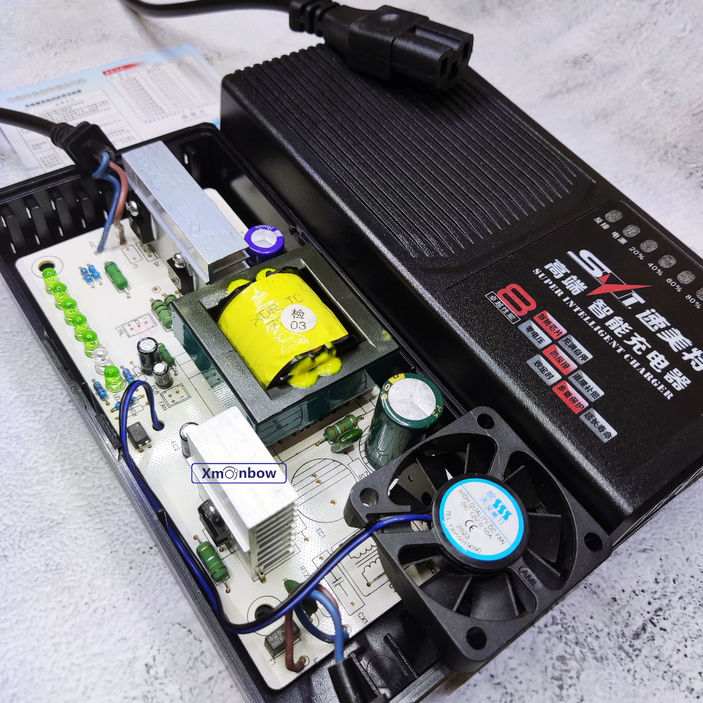 Sạc Xe Đạp Điện Xe Máy Điện SVT 48V 12Ah 20Ah 60V 72V Tự Ngắt Chống Phồng Bình