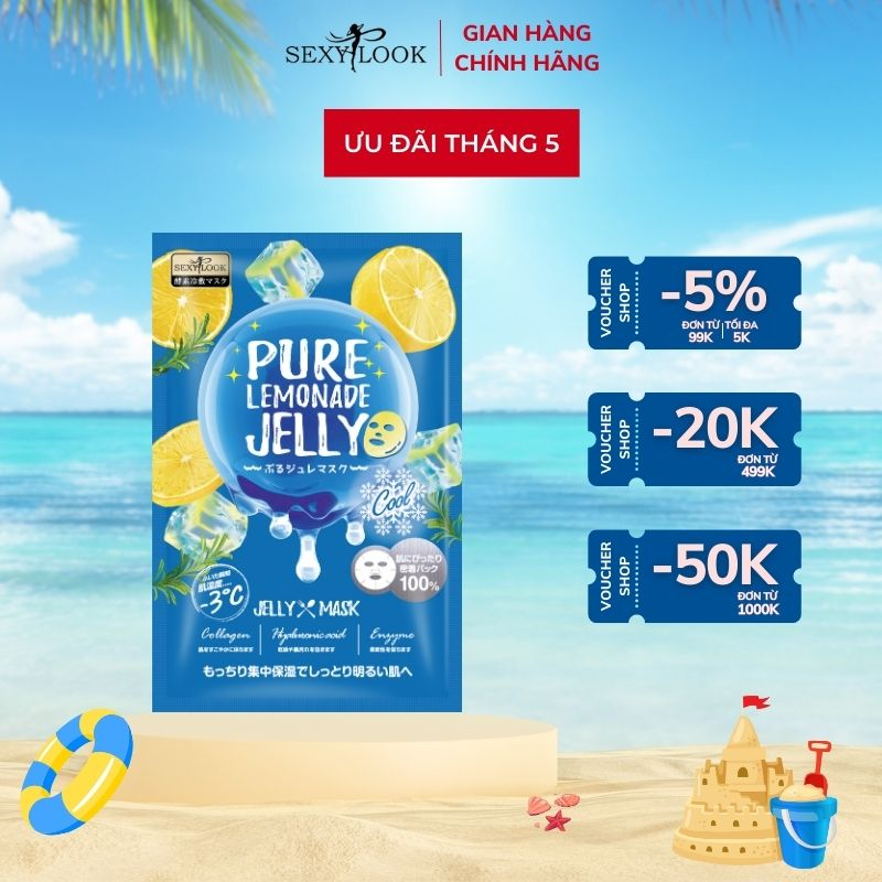 Mặt Nạ Thạch Jelly Chanh Cấp Ẩm Làm Mát SEXYLOOK Miếng Lẻ 38ml