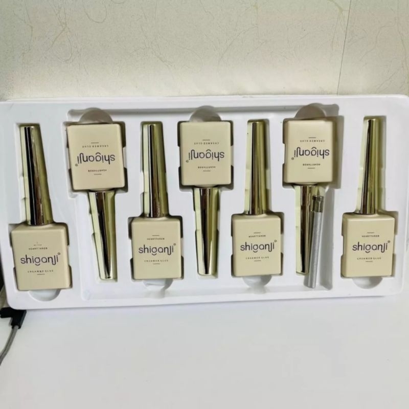 Sét sơn gel  shiganji 7 chai tông trắng+có bảng màu đi kèm
