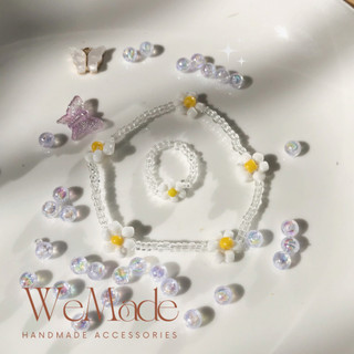 |#BB03 - #BR03| Nhẫn hạt cườm - Vòng tay hạt cườm hoa cúc (daisy) hologram | WeMade Accessories