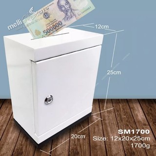 [MS001] Két Sắt Tiết Kiệm Mini Chống Cháy Nhiều Màu Có Khe 25cm