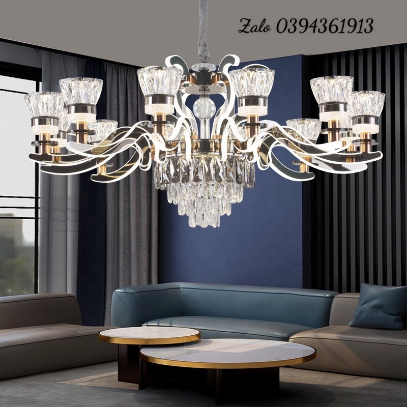 Đèn chùm hiện đại phale 12 tay phát sáng phòng khách phong cách bắc âu ĐÔ THÀNH LIGHT