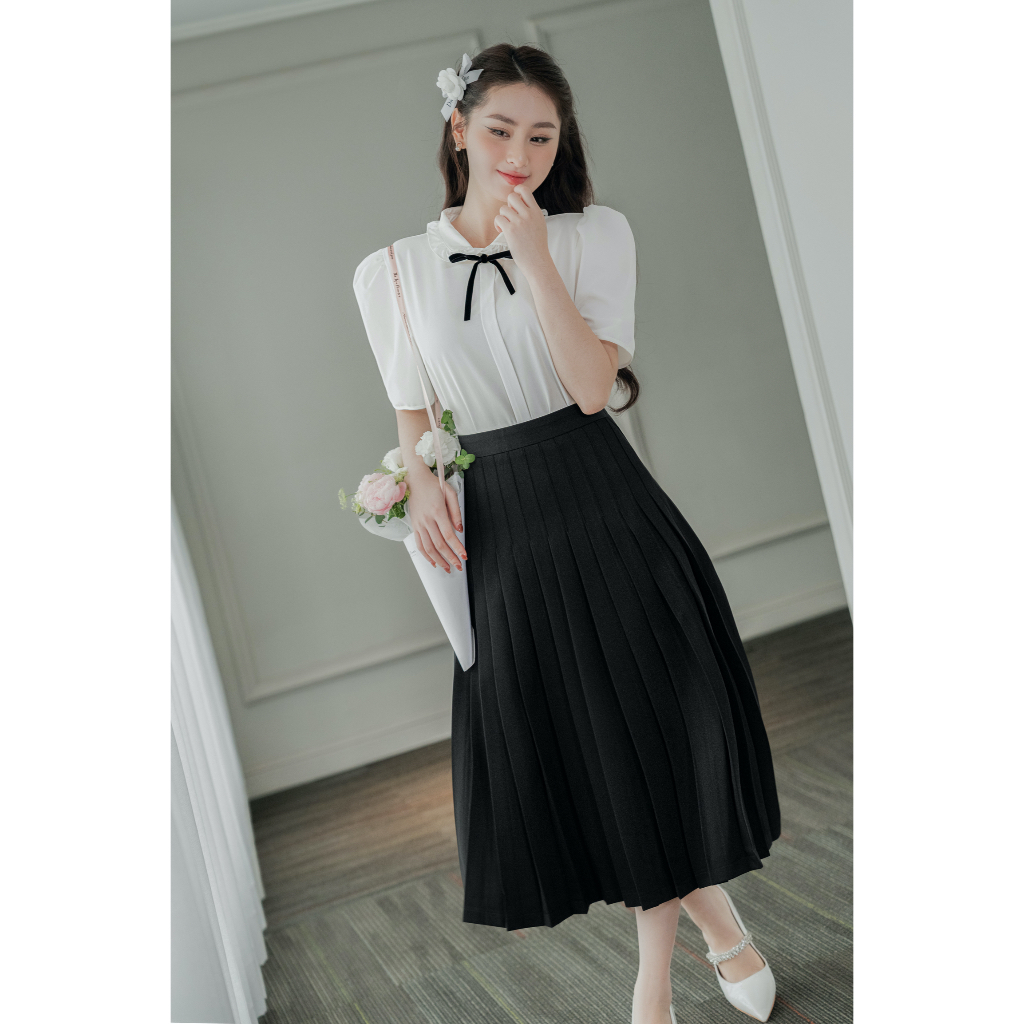 madebyChloé - Chân váy xếp ly liền midi DEMI SKIRT - Thiết kế cao cấp