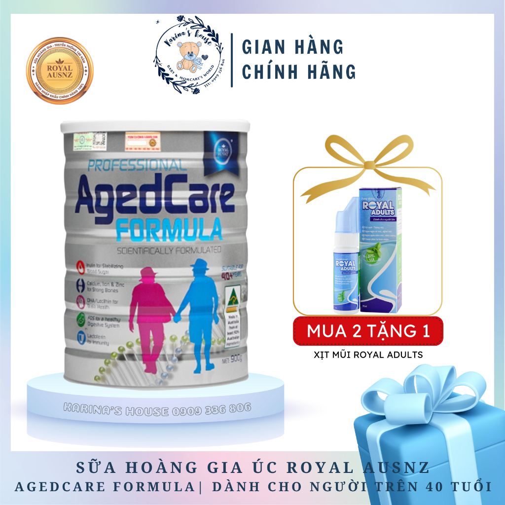 Sữa Bột Hoàng Gia Úc AGEDCARE FORMULA Bổ Sung Dinh Dưỡng Cho Người Trên 40 Tuổi 900g