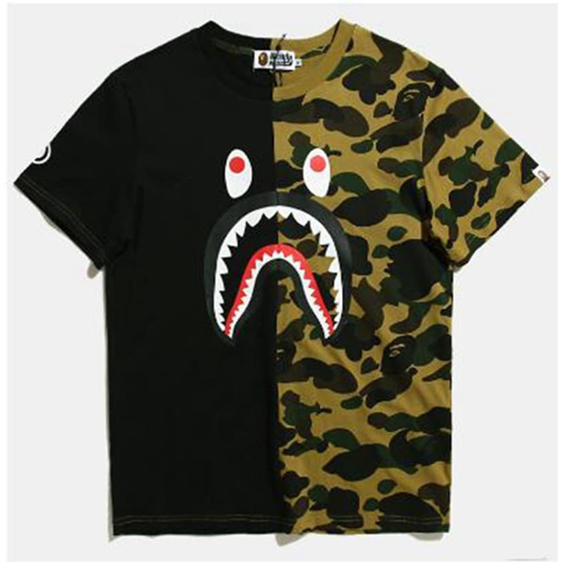 Áo thun Bape Shark zip SS2022, Áo tee Bape T-Shirt Black, Chất liệu Cotton, màu đen DuSo.LuxuryStreetwear