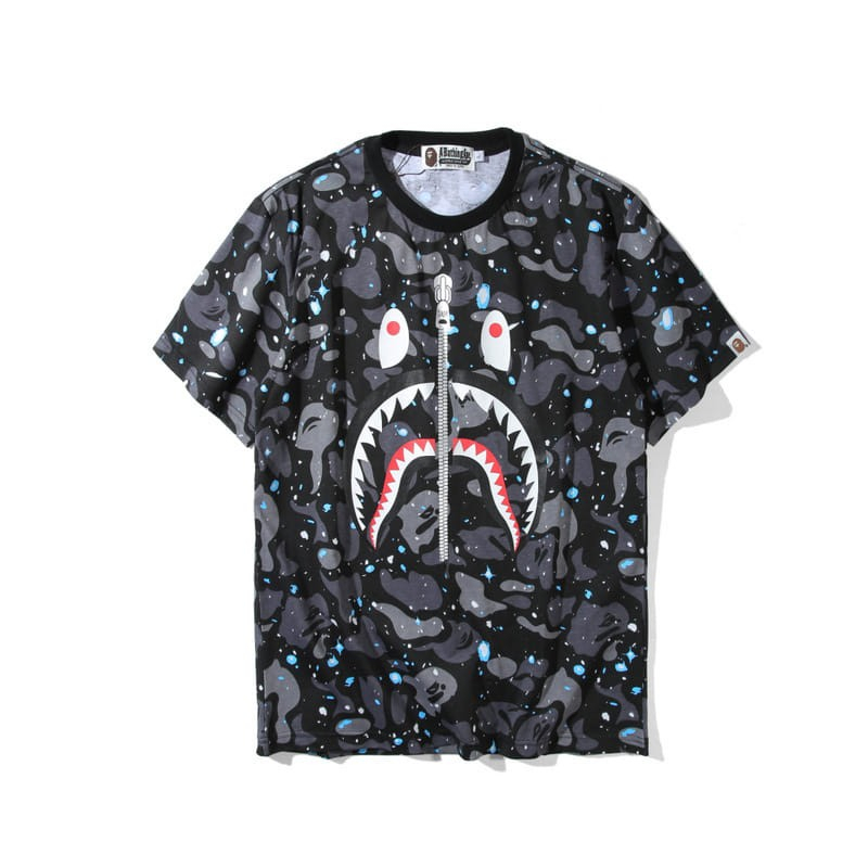 Áo thun Bape Shark zip SS2022, Áo tee Bape T-Shirt Black, Chất liệu Cotton, màu đen DuSo.LuxuryStreetwear