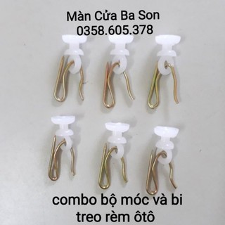 [PHỤ KIỆN RÈM] 100 BỘ MÓC VÀ BI TREO RÈM Ô TÔ
